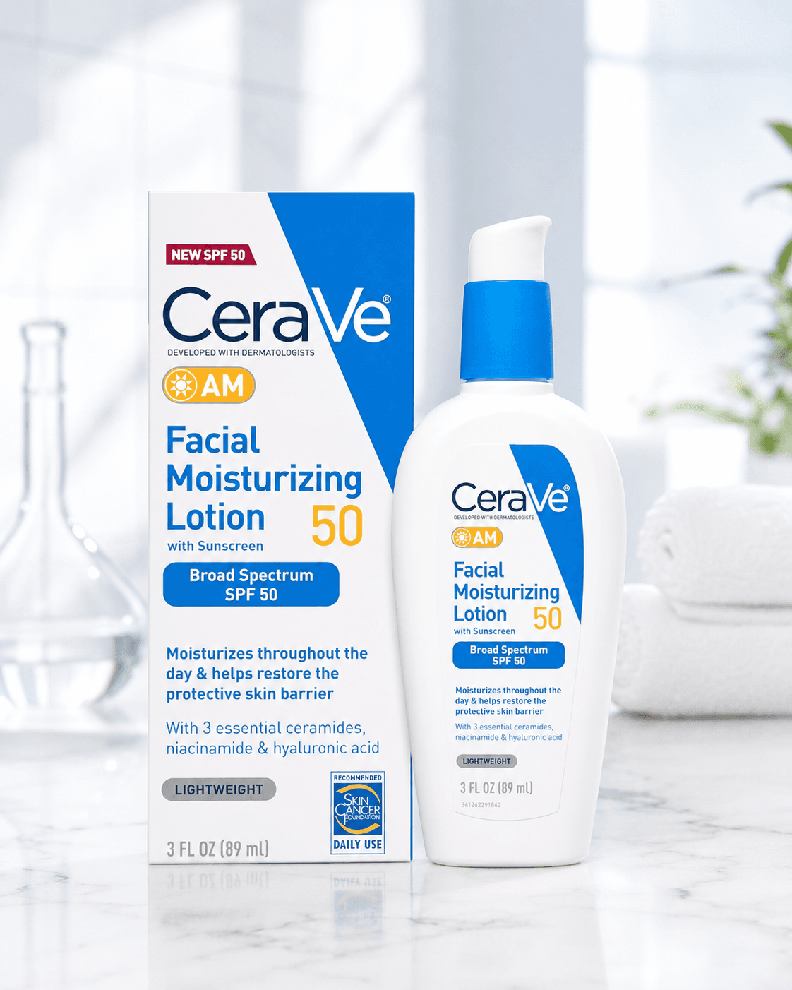 CeraVe AM Facial Moisturizing Lotion SPF 50